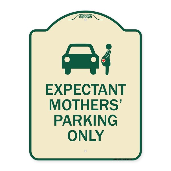 Expectant Mothers Parking W/ Graphic Heavy-Gauge Aluminum Sign, 18" L, 24" H, TG-1824-24028
